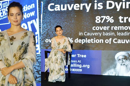 Kangana Ranaut Donasi 42 Ribu Rupee Untuk Penanaman Pohon di Sekitar Sungai Cauvery