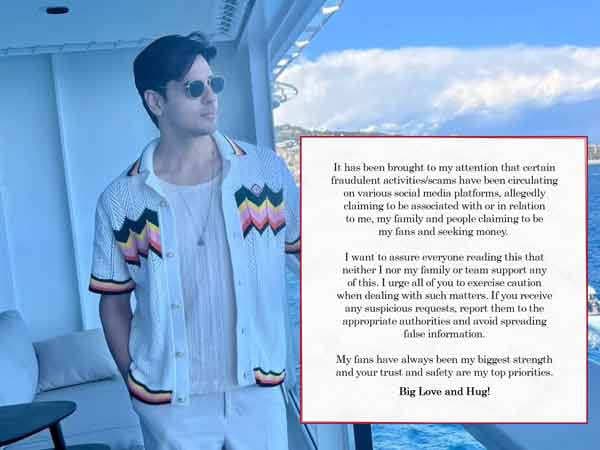 Sidharth Malhotra Ingatkan Fans Hati-Hati Penipuan Di Medsos